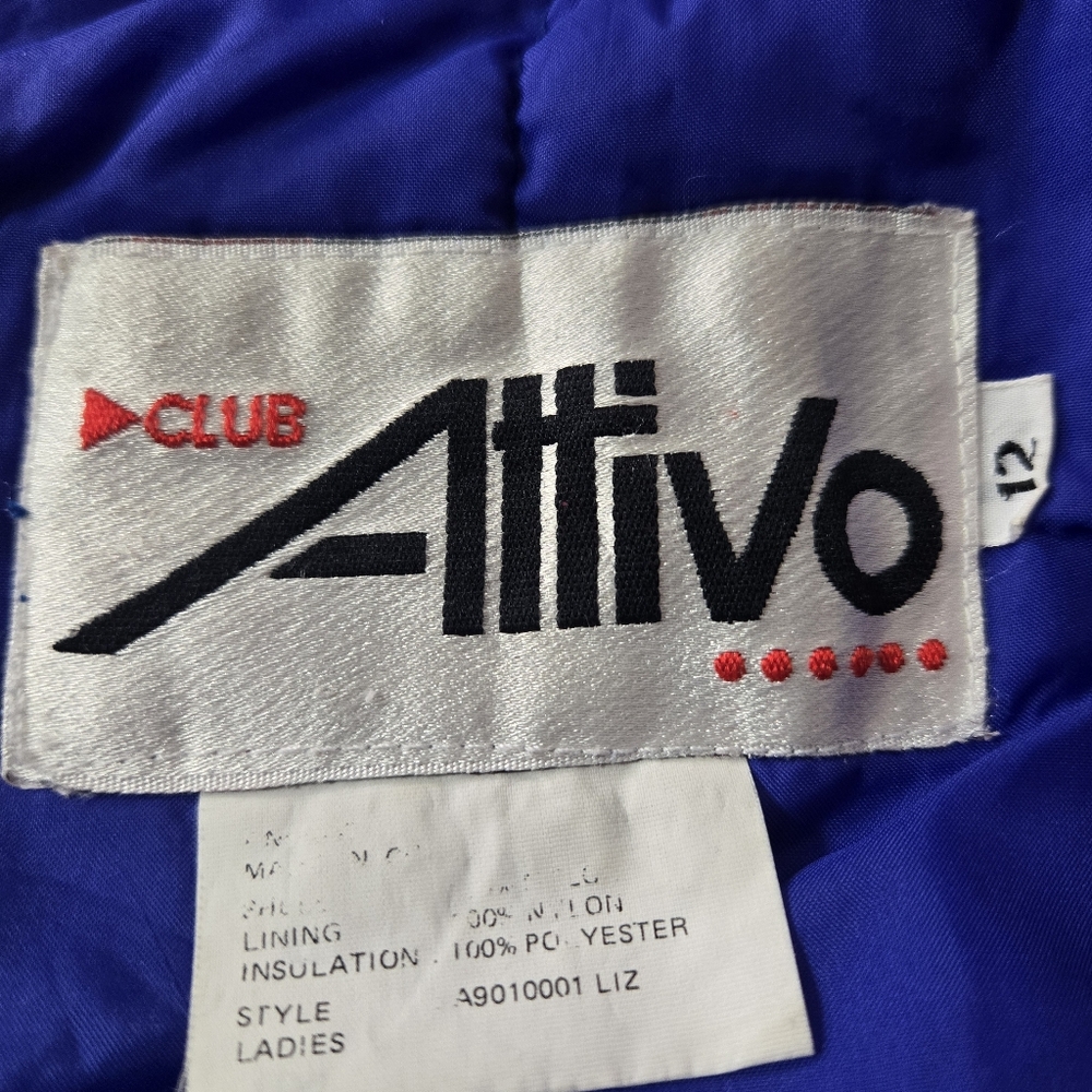 VINTAGE Attivo Bright Ski Jacket Snowboard Outdoor Puffy Bomber Coat Colorful 12 - Picture 4 of 12